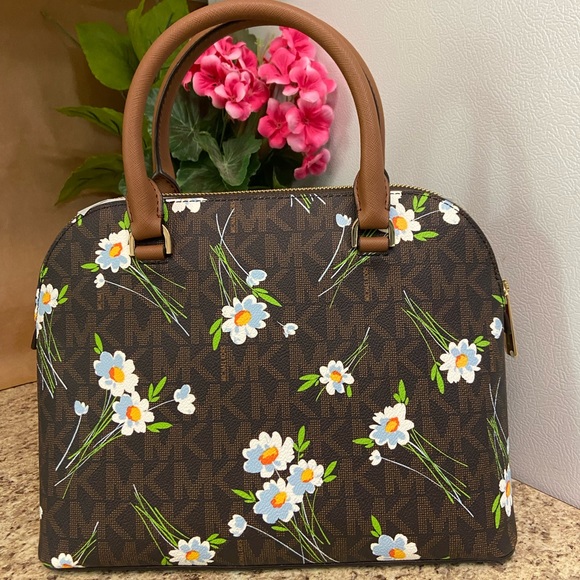 Michael Kors Cindy Floral Satchel - Picture 2 of 8
